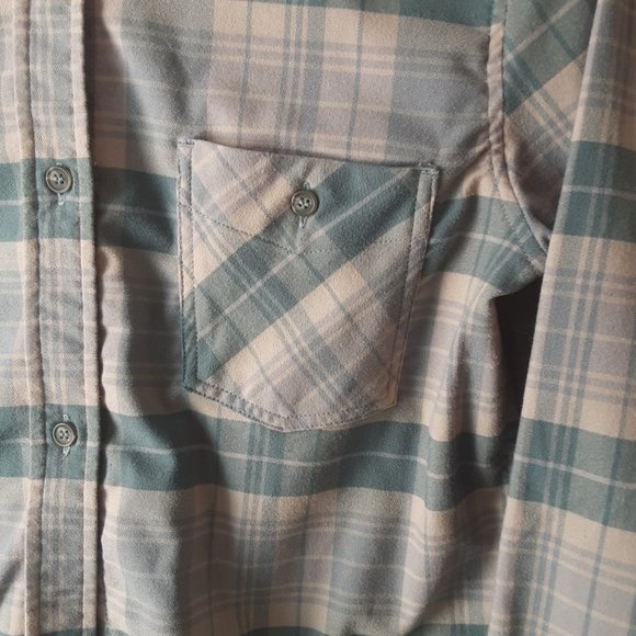 MEC Women's Plaid Button-up Collared Shirt, Beige & Green, Size Medium - Picture 5 of 14